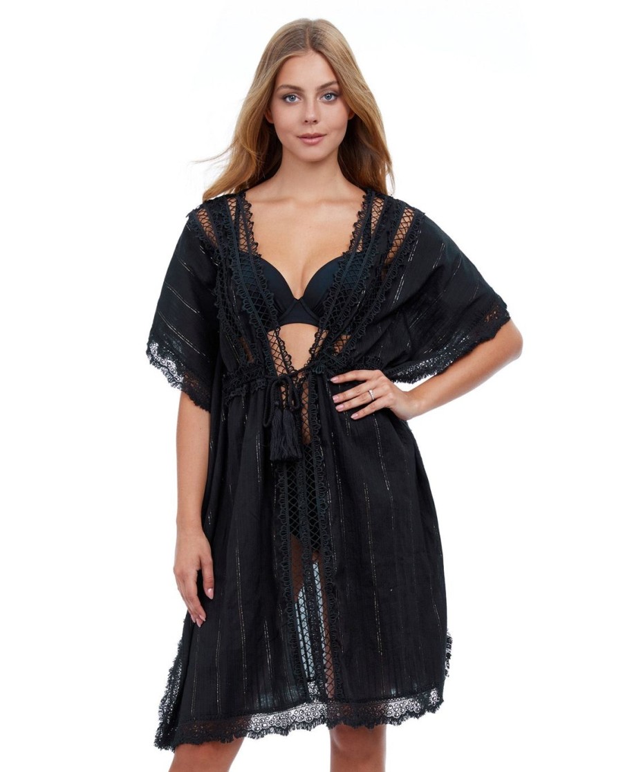 Cover Ups Profile by Gottex | Profile By Gottex Tutti Frutti Lace Open Front V-Neck Dress