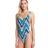 One Pieces Gottex | Scoop Neck High Leg One Piece Swimsuit Gottex Moroccan Jewel