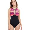 One Pieces Profile by Gottex | Profile By Gottex Palm Springs High Neck Cut Out One Piece Swimsuit Profile Palm Springs Pink