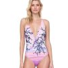 One Pieces Gottex | Deep Plunge Halter One Piece Swimsuit Gottex Hanami