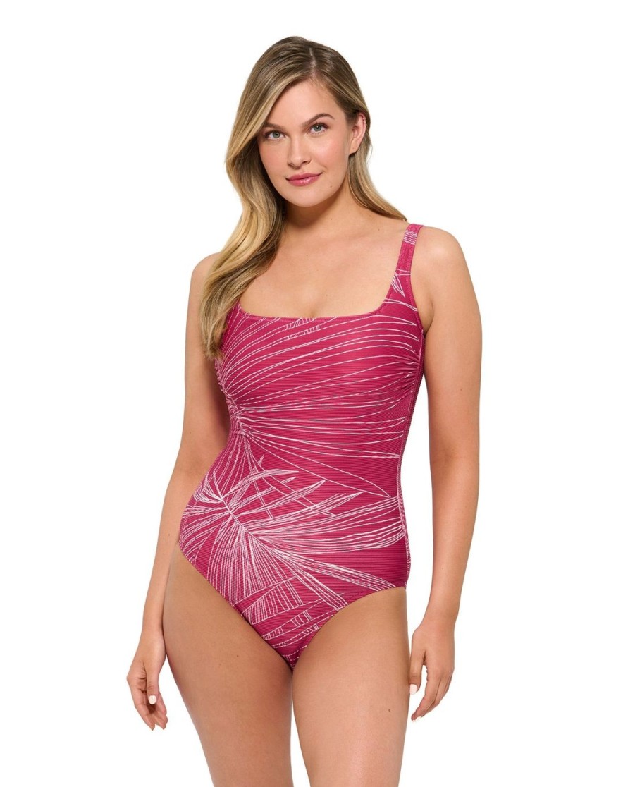 D-G Cup Gottex | Gottex Palla Full Coverage Dd-Cup Square Neck One Piece Swimsuit Gottex Palla Raspberry