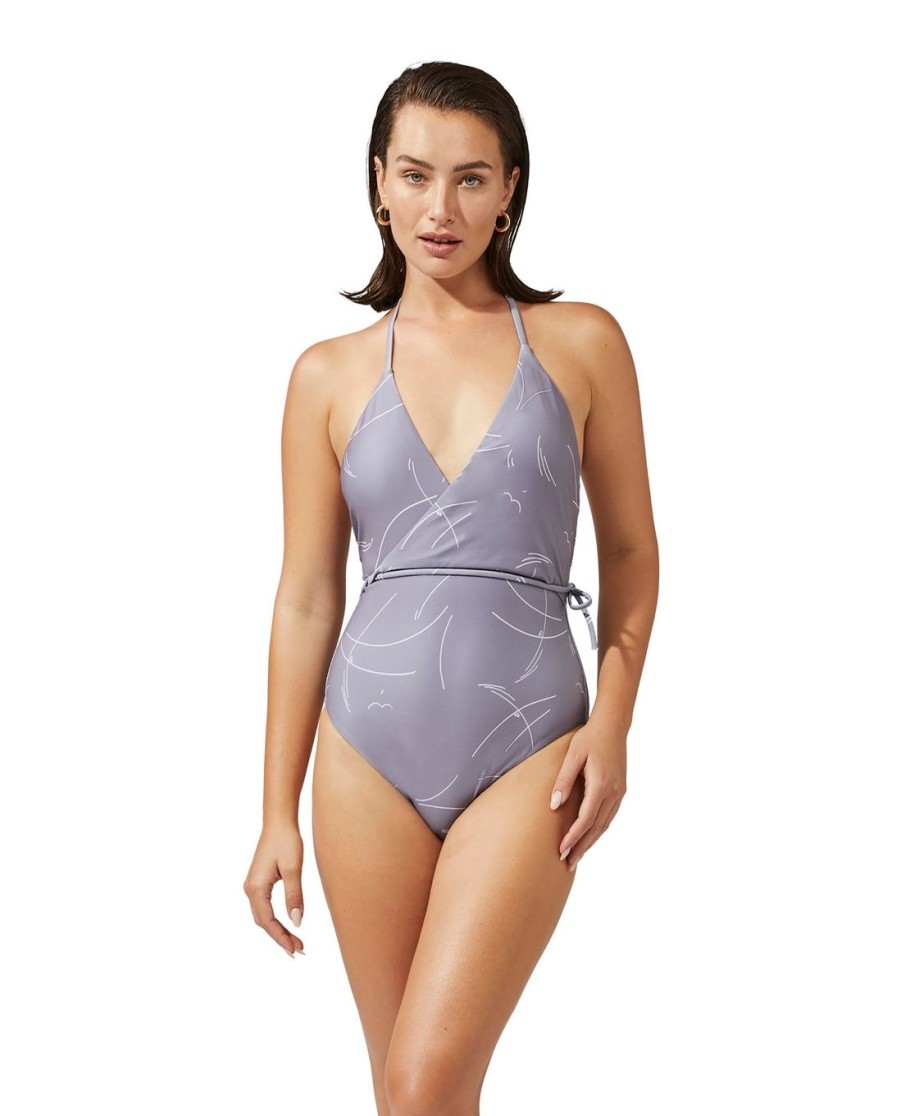 One Pieces Gottex Luma | Luma Harmony Surplice Halter One Piece Swimsuit