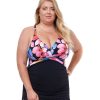 Plus Size Profile by Gottex | Profile By Gottex Color Rush Plus Size Underwire Halter Swimdress Profile Color Rush Black