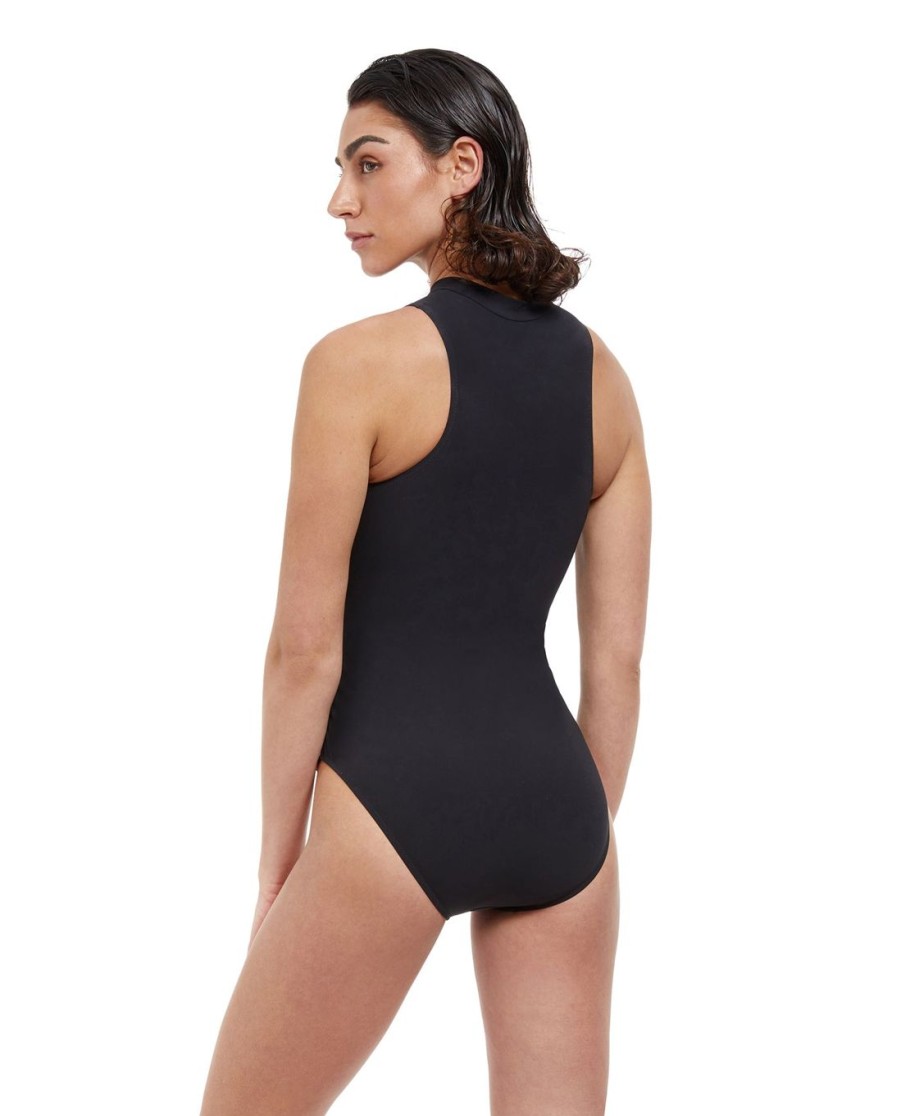 One Pieces Free Sport | High Neck High Back Zippered One Piece Swimsuit Free Sport Free Mindset