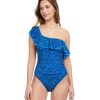 One Pieces Profile by Gottex | Profile By Gottex Mehndi Ruffle One Shoulder One Piece Swimsuit Profile Mehndi