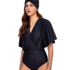 Gottex Modest Gottex Modest | Gottex Modest V-Neck Wide Sleeve One Piece Swimsuit Gottex Modest Black