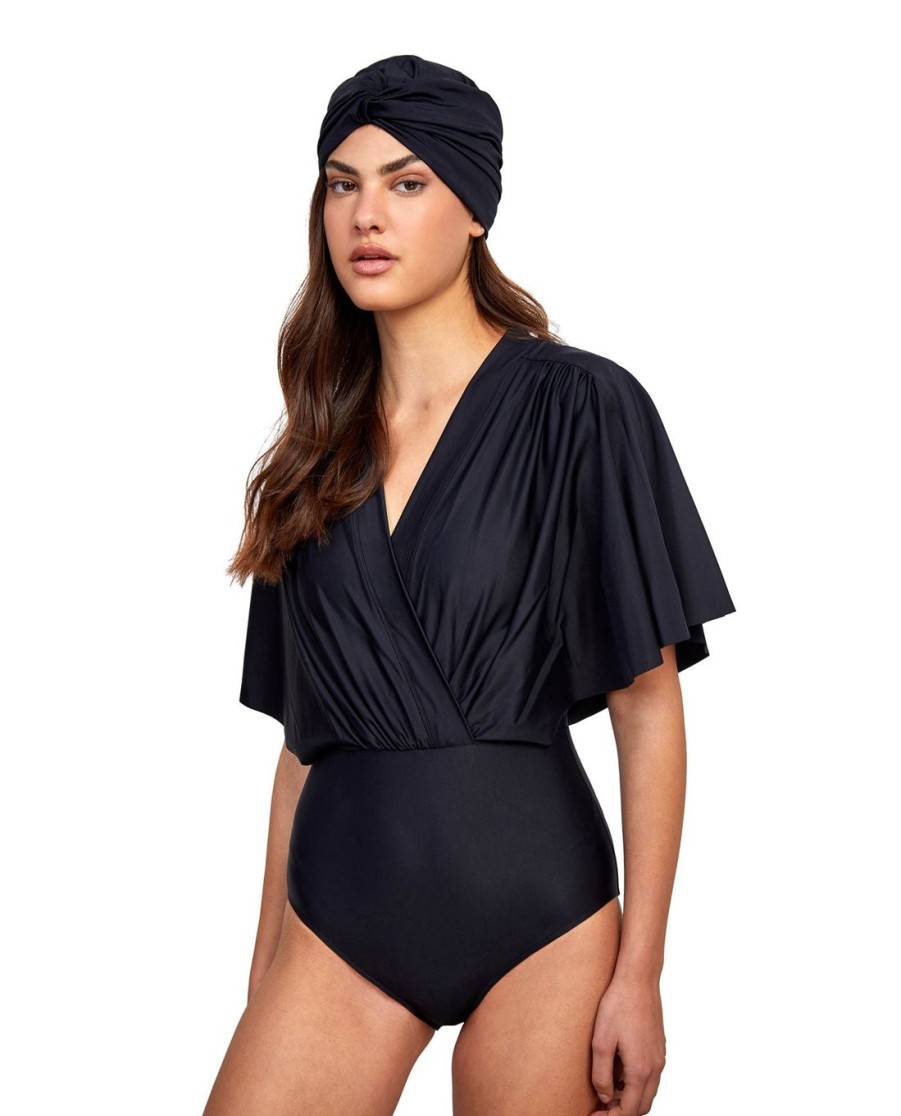 Gottex Modest Gottex Modest | Gottex Modest V-Neck Wide Sleeve One Piece Swimsuit Gottex Modest Black