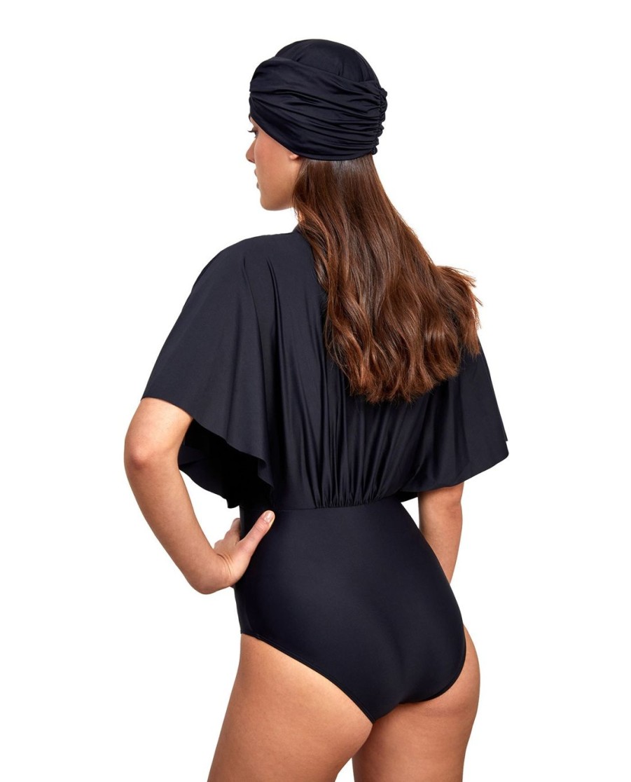 Gottex Modest Gottex Modest | Gottex Modest V-Neck Wide Sleeve One Piece Swimsuit Gottex Modest Black