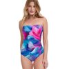 One Pieces Gottex | Bandeau One Piece Swimsuit Gottex Golden Blossom