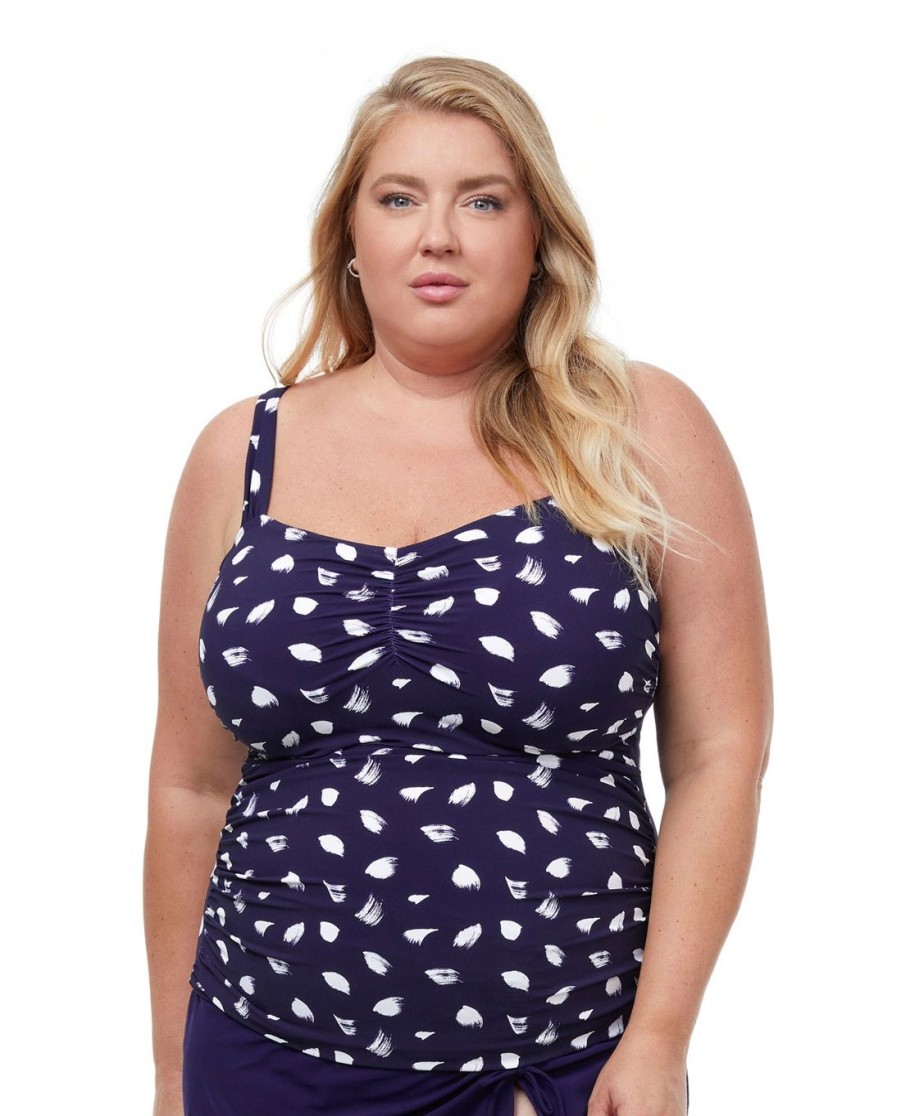 Plus Size Profile by Gottex | Profile By Gottex Light As Feather Plus Size Shirred Underwire Tankini Top Profile Light As Feather