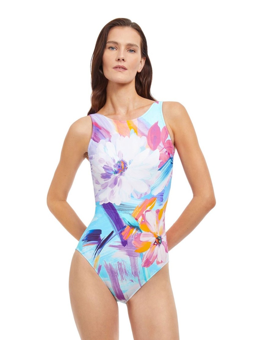 One Pieces Gottex | Mastectomy High Neck One Piece Swimsuit Gottex La Vie Est Belle