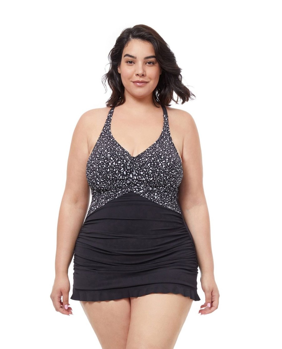 Plus Size Profile by Gottex | Profile By Gottex Bash Plus Size Underwire Halter Swimdress Profile Bash