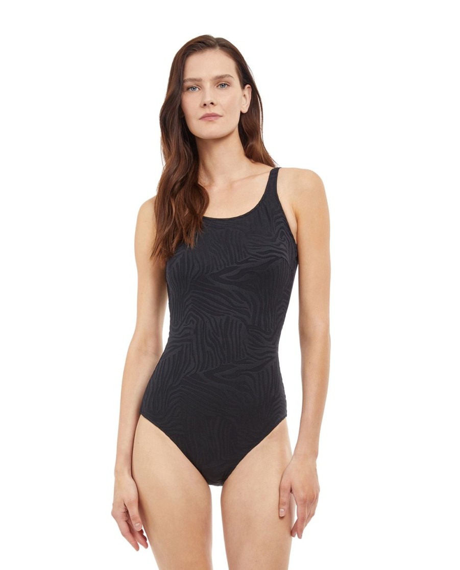 One Pieces Gottex | Gottex African Escape Mastectomy High Neck One Piece Swimsuit