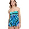 One Pieces Profile by Gottex | Profile By Gottex Moroccan Escape Bandeau Strapless Flyaway One Piece Swimsuit Profile Moroccan Escape Blue