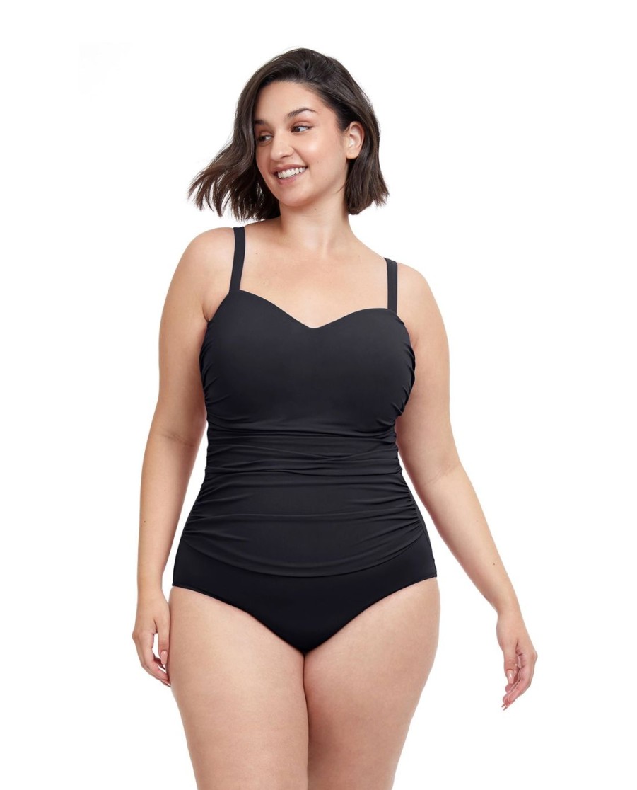 Plus Size Profile by Gottex | Profile By Gottex Tutti Frutti Plus Size Scoop Neck Shirred One Piece Swimsuit