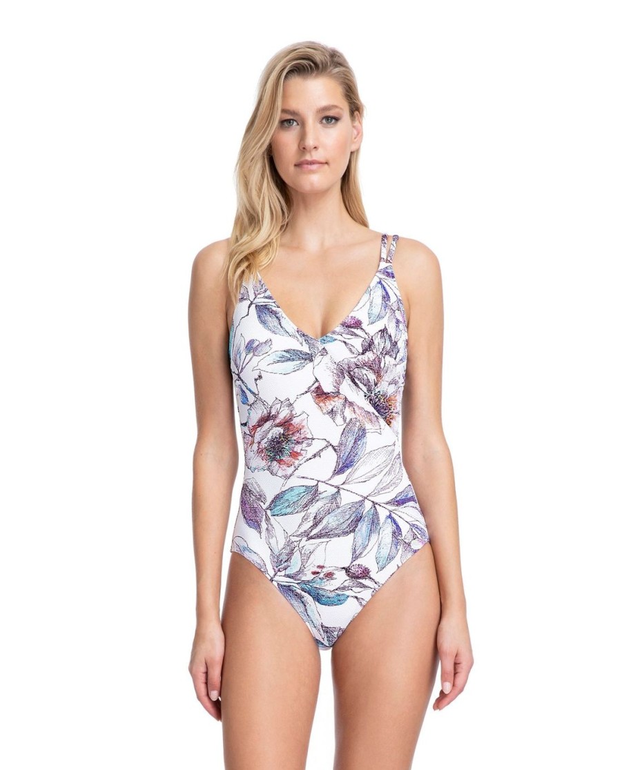 D-G Cup Gottex | D-Cup Surplice One Piece Swimsuit Gottex First Bloom