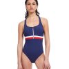 One Pieces Free Sport | Round Neck Y-Back Zippered One Piece Swimsuit Free Sport Olympic Dream