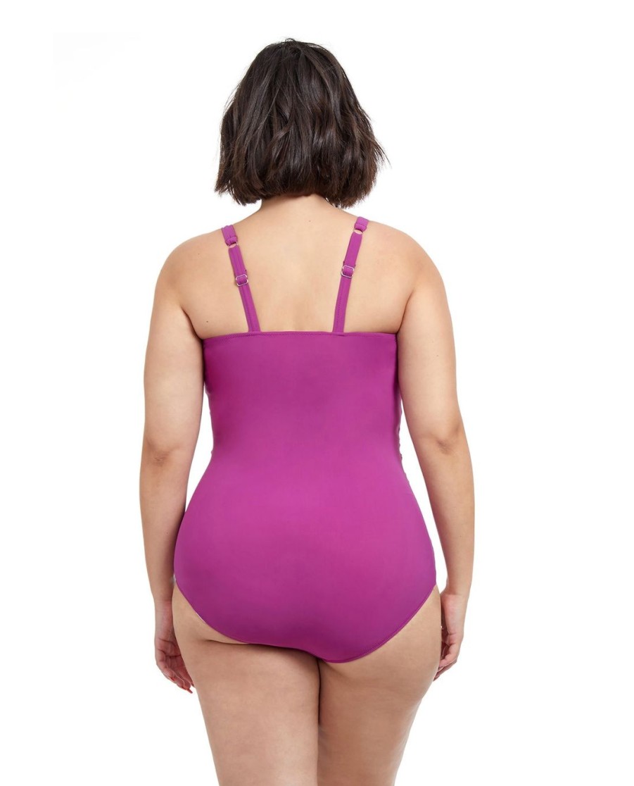 Plus Size Profile by Gottex | Profile By Gottex Frill Me Plus Size One Piece Swimsuit Profile Frill Me Warm Violet