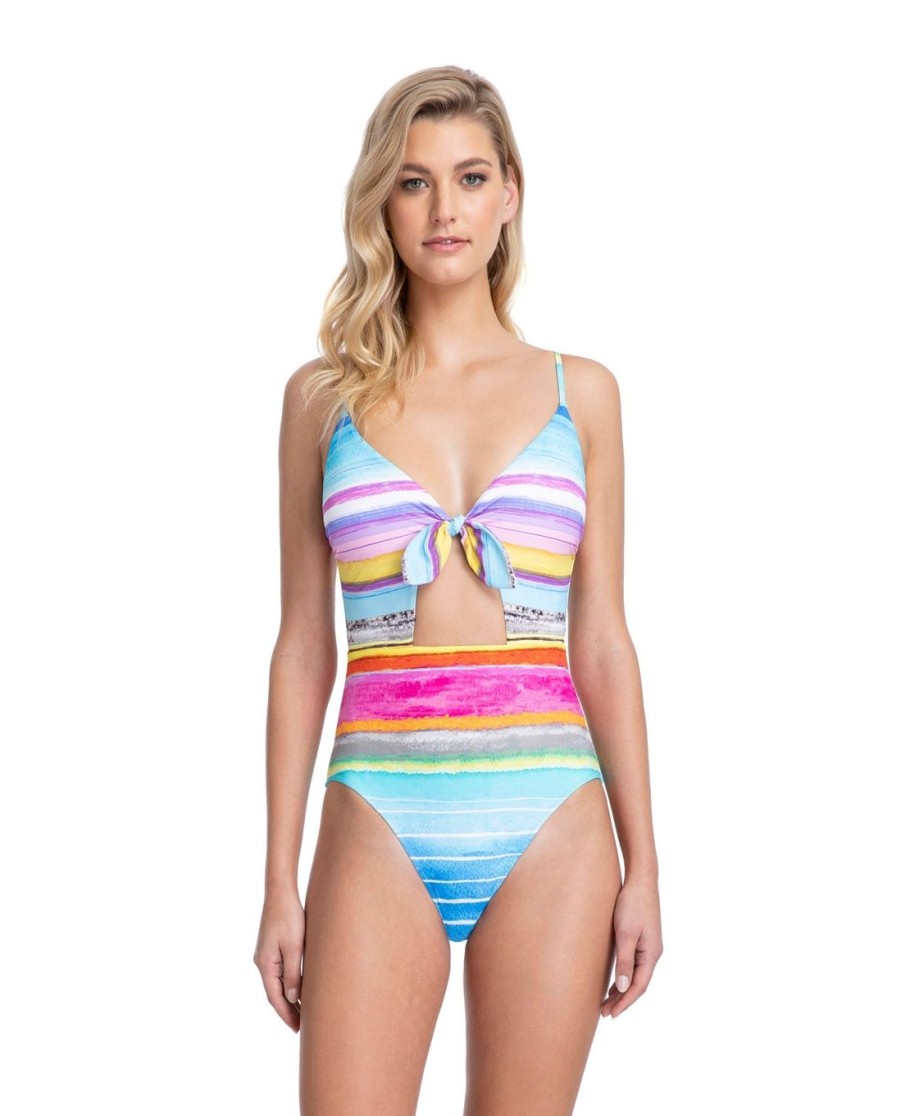 One Pieces Gottex | Tie Front V-Neck One Piece Swimsuit Gottex Piruleta