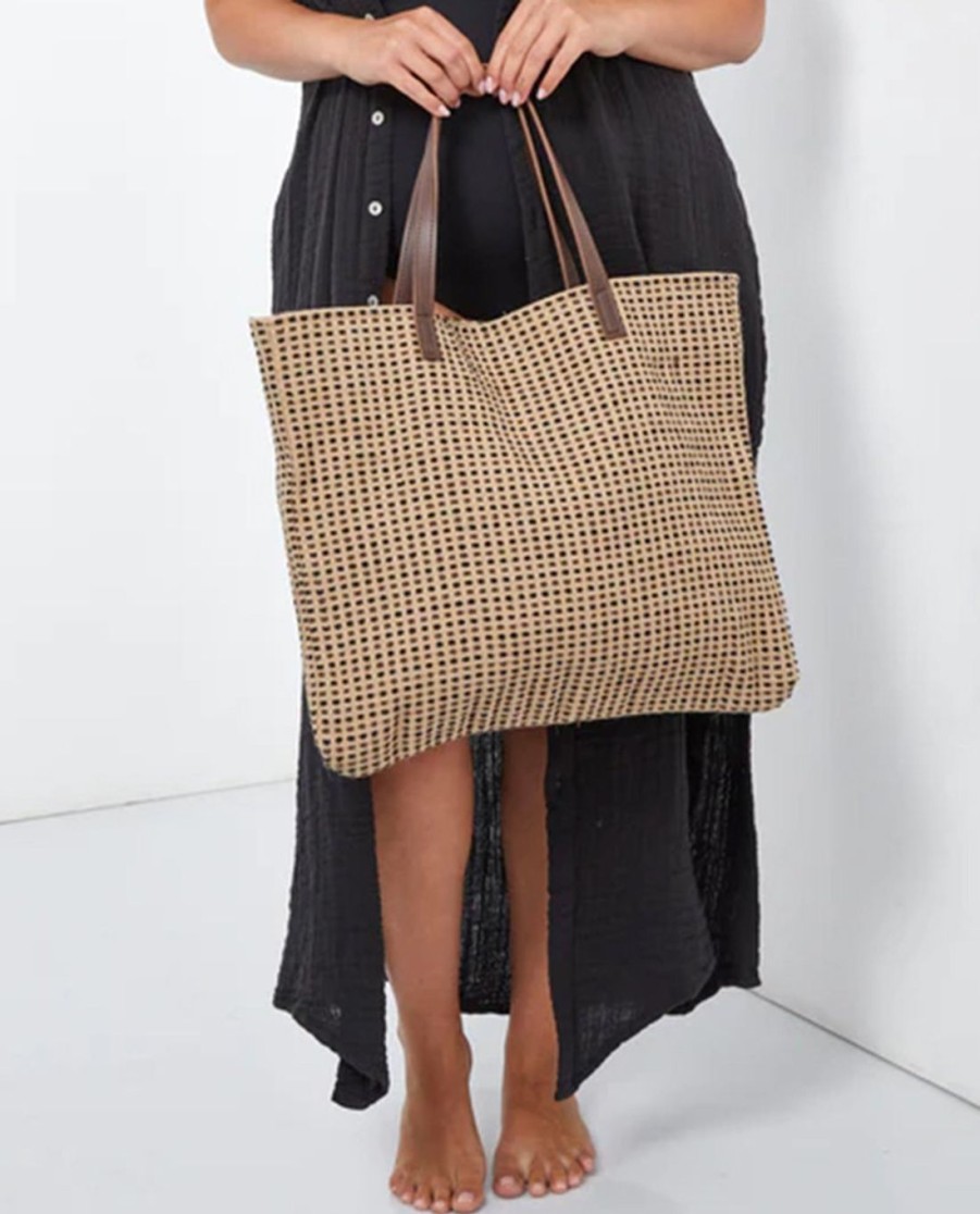 Accessories Gottex Accessories | Gottex Jute And Vegan Leather Bag