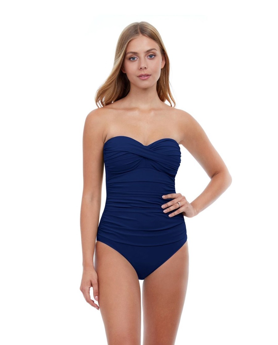 One Pieces Profile by Gottex | Profile By Gottex Tutti Frutti Shirred Front Bandeau Strapless One Piece Swimsuit