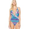 One Pieces Gottex | Deep Plunge Halter One Piece Swimsuit Gottex Samir