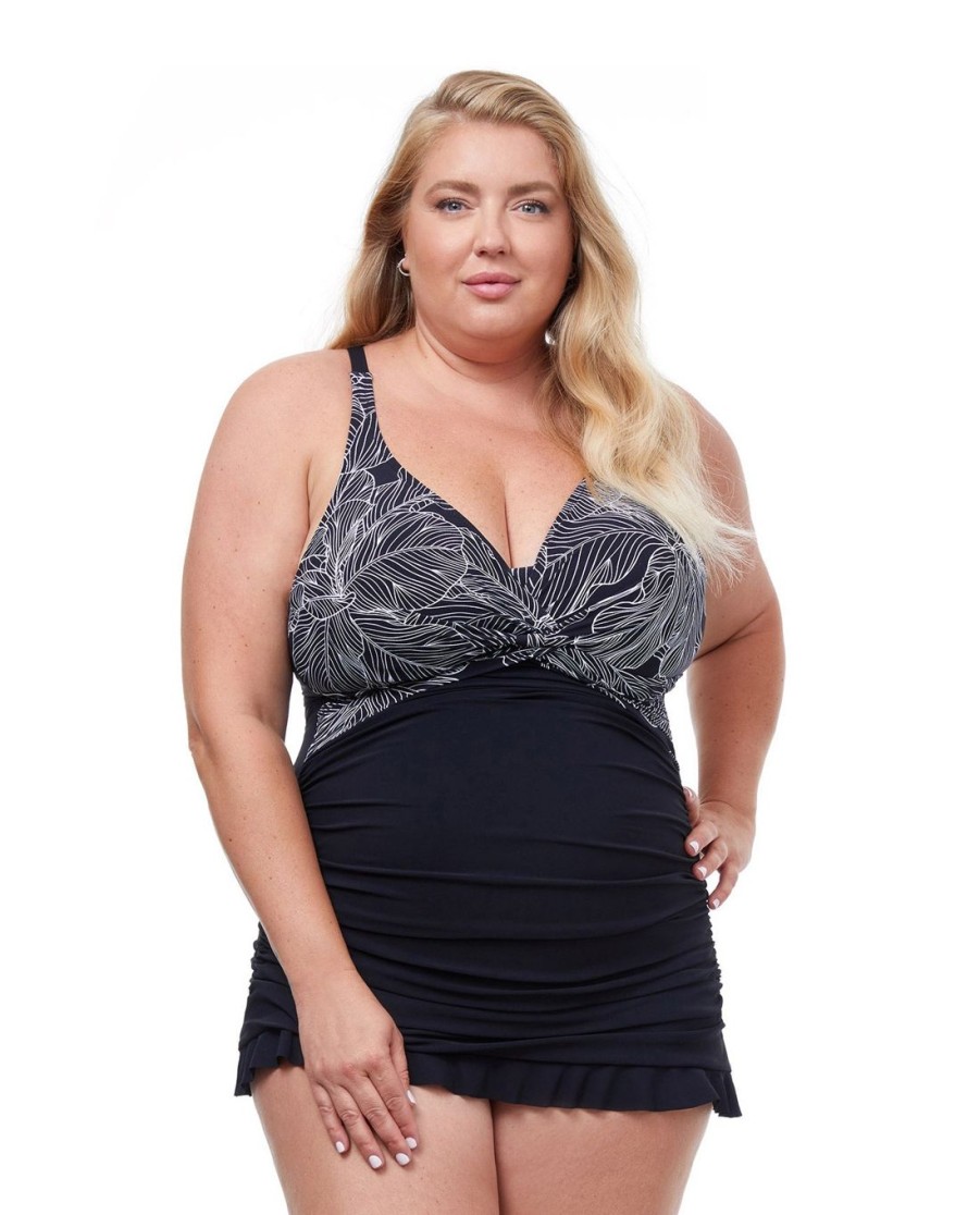 Plus Size Profile by Gottex | Profile By Gottex Soiree Plus Size Underwire Halter Swimdress Profile Soiree