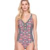 One Pieces Gottex | V-Neck One Piece Swimsuit Gottex Retro Chic