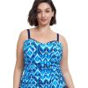 Plus Size Profile by Gottex | Profile By Gottex Ocean Blues Plus Size Shirred Underwire Tankini Top Profile Ocean Blues Blue