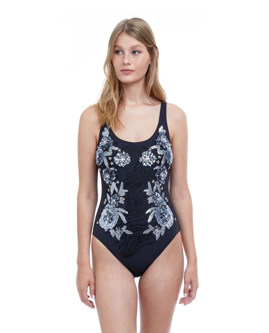 One Pieces Gottex | Gottex Couture Enchanted Round Neck One Piece Swimsuit Gottex Enchanted