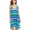 Cover Ups Profile by Gottex | Profile By Gottex Moroccan Escape High Low Mesh Beach Dress Cover Up Profile Moroccan Escape Blue