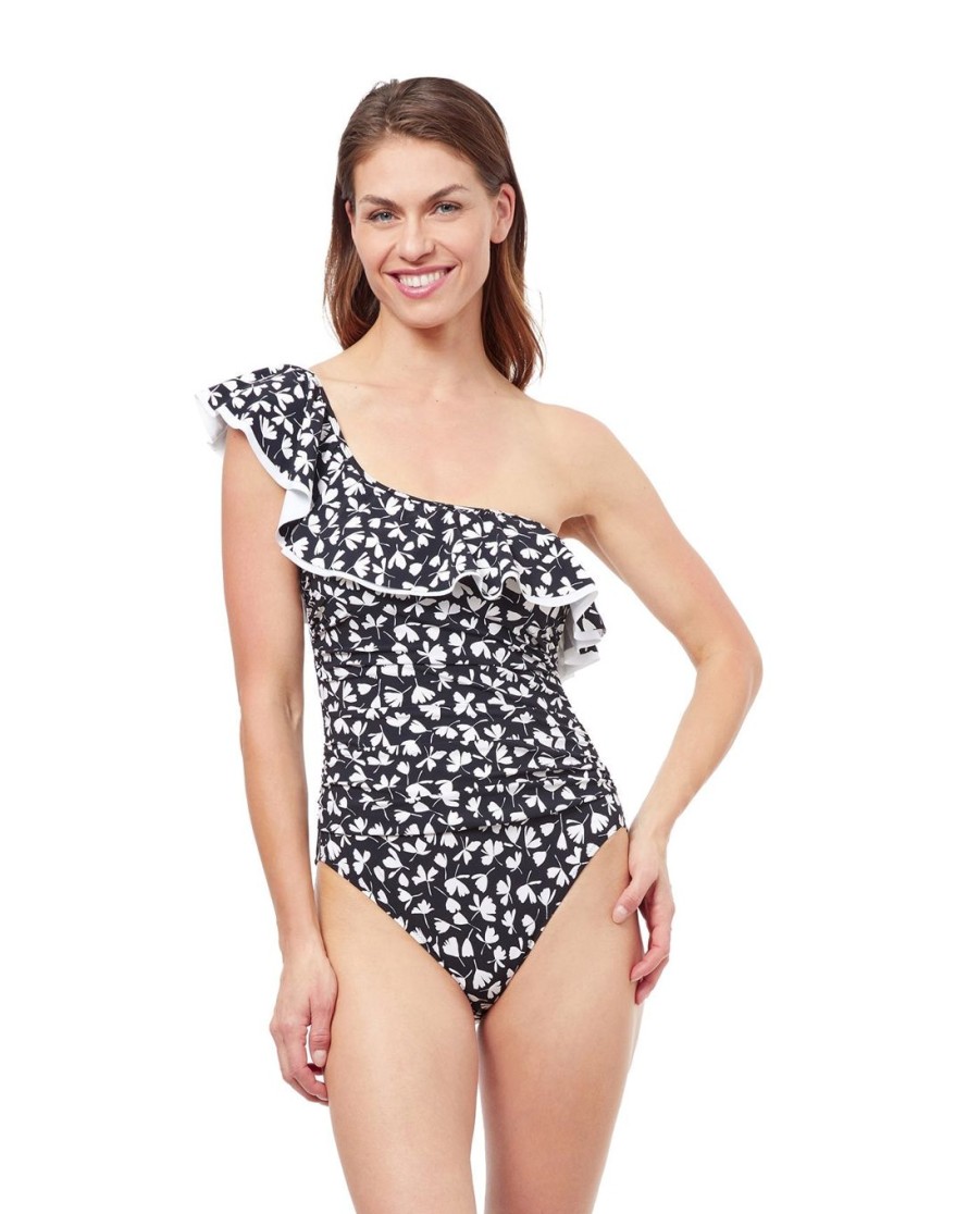 One Pieces Profile by Gottex | Profile By Gottex Summer Time Ruffle One Shoulder One Piece Swimsuit