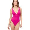 One Pieces Profile by Gottex | Profile By Gottex Phoebe Deep V-Neck One Piece Swimsuit Profile Phoebe Fuchsia