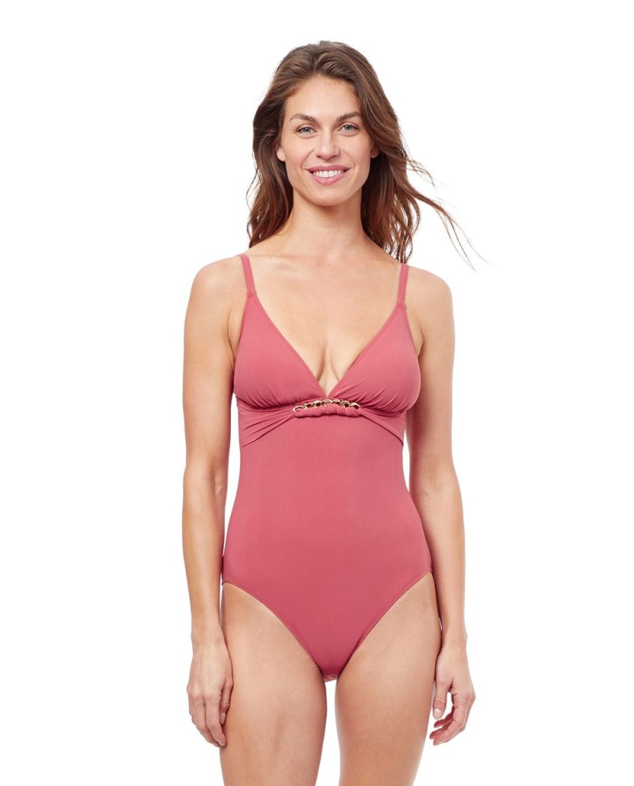 One Pieces Profile by Gottex | Profile By Gottex Unchain My Heart V-Neck One Piece Swimsuit