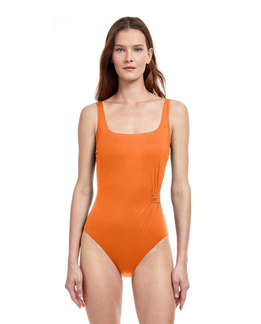 One Pieces Gottex | Gottex Liv Full Coverage Square Neck One Piece Swimsuit