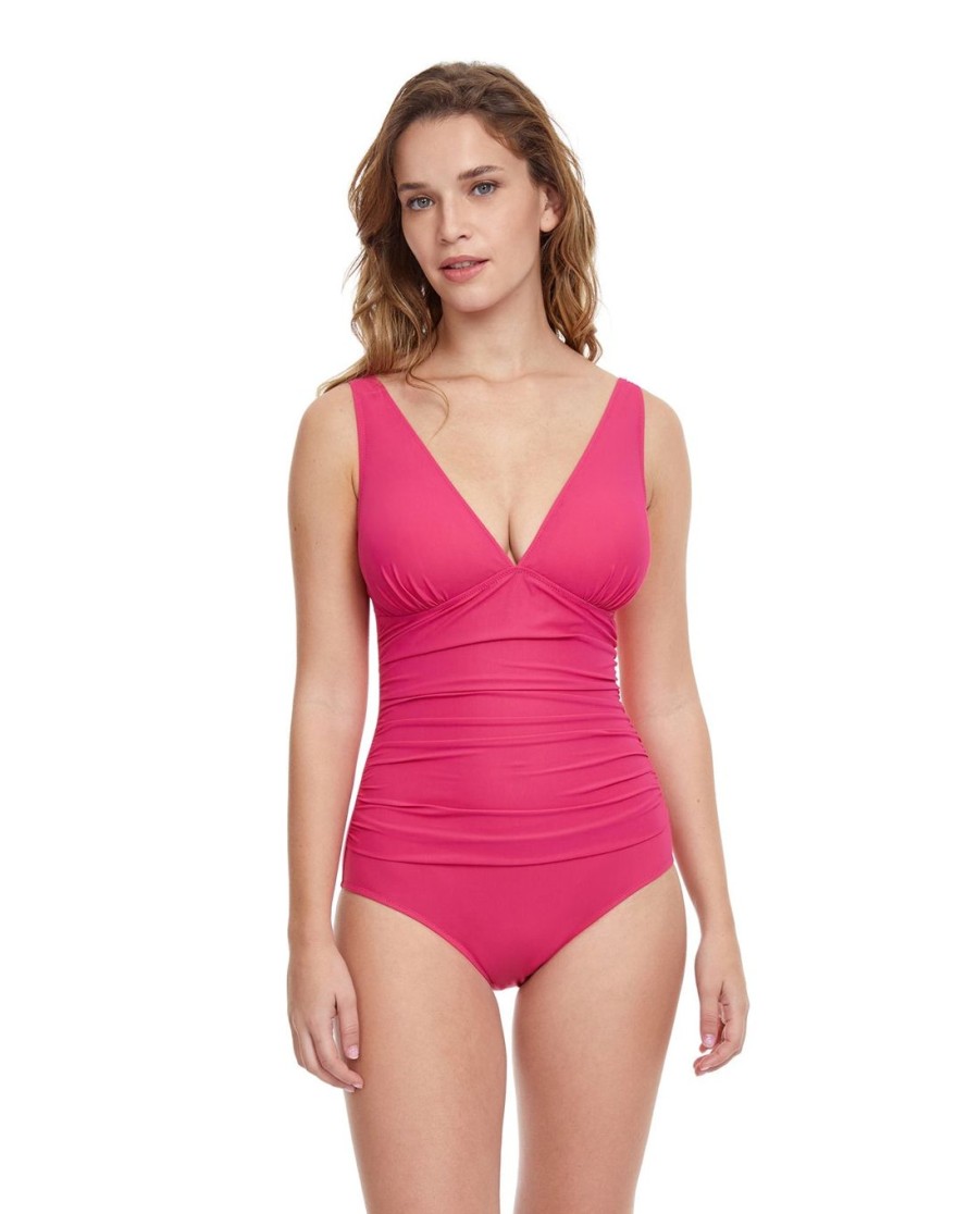 One Pieces Profile by Gottex | Profile By Gottex Tutti Frutti V-Neck One Piece Swimsuit Profile Tutti Frutti Rose