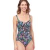 D-G Cup Profile by Gottex | Profile By Gottex Flora D-Cup Underwire One Piece Swimsuit Profile Flora Black