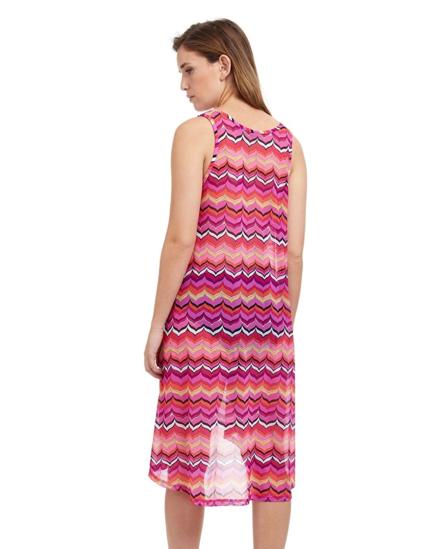 Cover Ups Profile by Gottex | Profile By Gottex Palm Springs High Low Mesh Beach Dress Cover Up Profile Palm Springs Pink