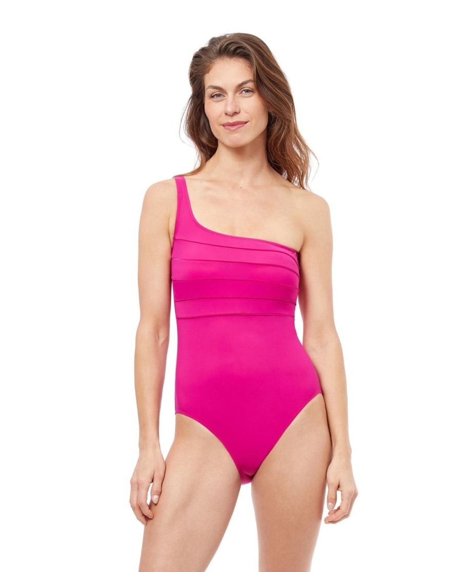 One Pieces Profile by Gottex | Profile By Gottex Phoebe One Shoulder One Piece Swimsuit Profile Phoebe Fuchsia