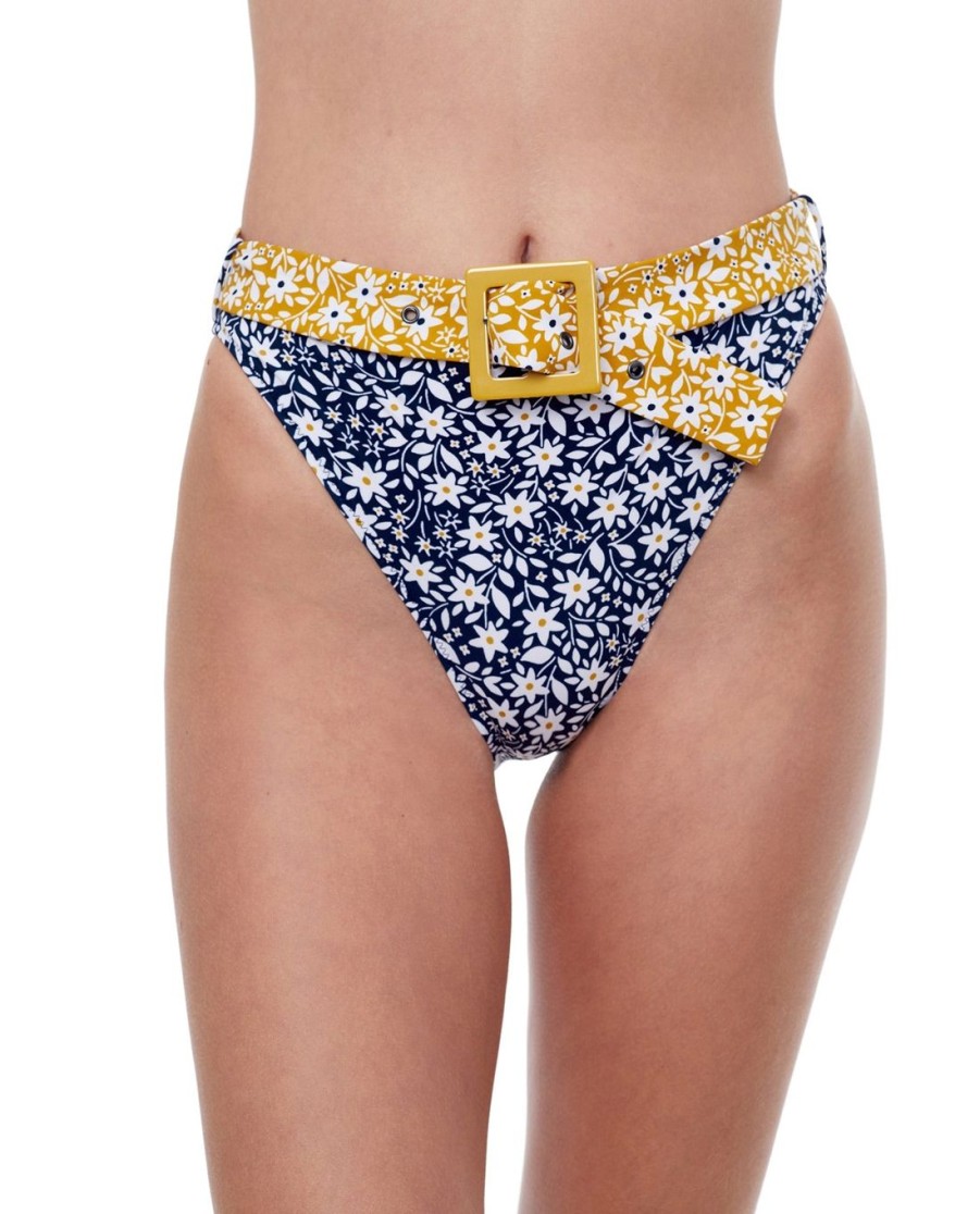 Bikinis Gottex Luma | Luma Shimmering Daisies High Leg Sexy Bikini Bottom