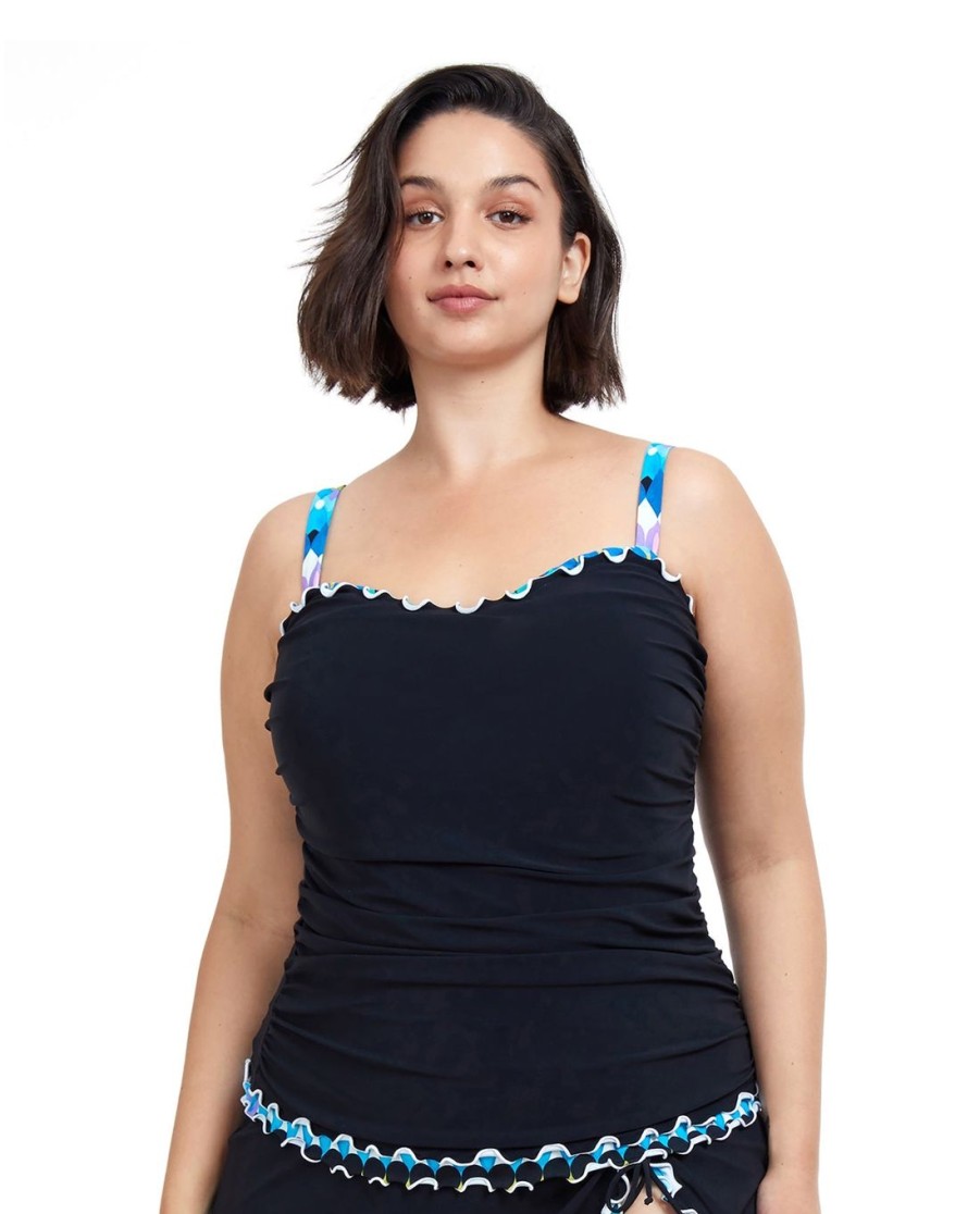 Plus Size Profile by Gottex | Profile By Gottex Moroccan Escape Plus Size Sweetheart Underwire Tankini Top Profile Moroccan Escape Black