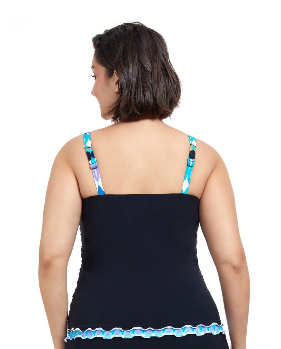 Plus Size Profile by Gottex | Profile By Gottex Moroccan Escape Plus Size Sweetheart Underwire Tankini Top Profile Moroccan Escape Black