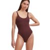 One Pieces Gottex Au Naturel | Au Naturel Romi Textured High Leg Scoop Neck One Piece Swimsuit