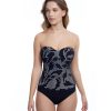 One Pieces Profile by Gottex | Profile By Gottex Mashrabiya Shirred Front Laser Cut Bandeau Strapless One Piece Swimsuit