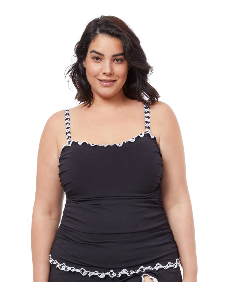 Plus Size Profile by Gottex | Profile By Gottex Enya Plus Size Shirred Underwire Tankini Top Profile Enya Black