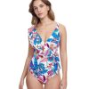 One Pieces Profile by Gottex | Profile By Gottex Bohemian Gypsy V-Neck Surplice Ruffle One Piece Swimsuit