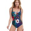 One Pieces Gottex | Full Coverage Square Neck One Piece Swimsuit Gottex Botanical Gardens