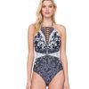 One Pieces Gottex | Lace High Neck Halter One Piece Swimsuit Gottex Camellia