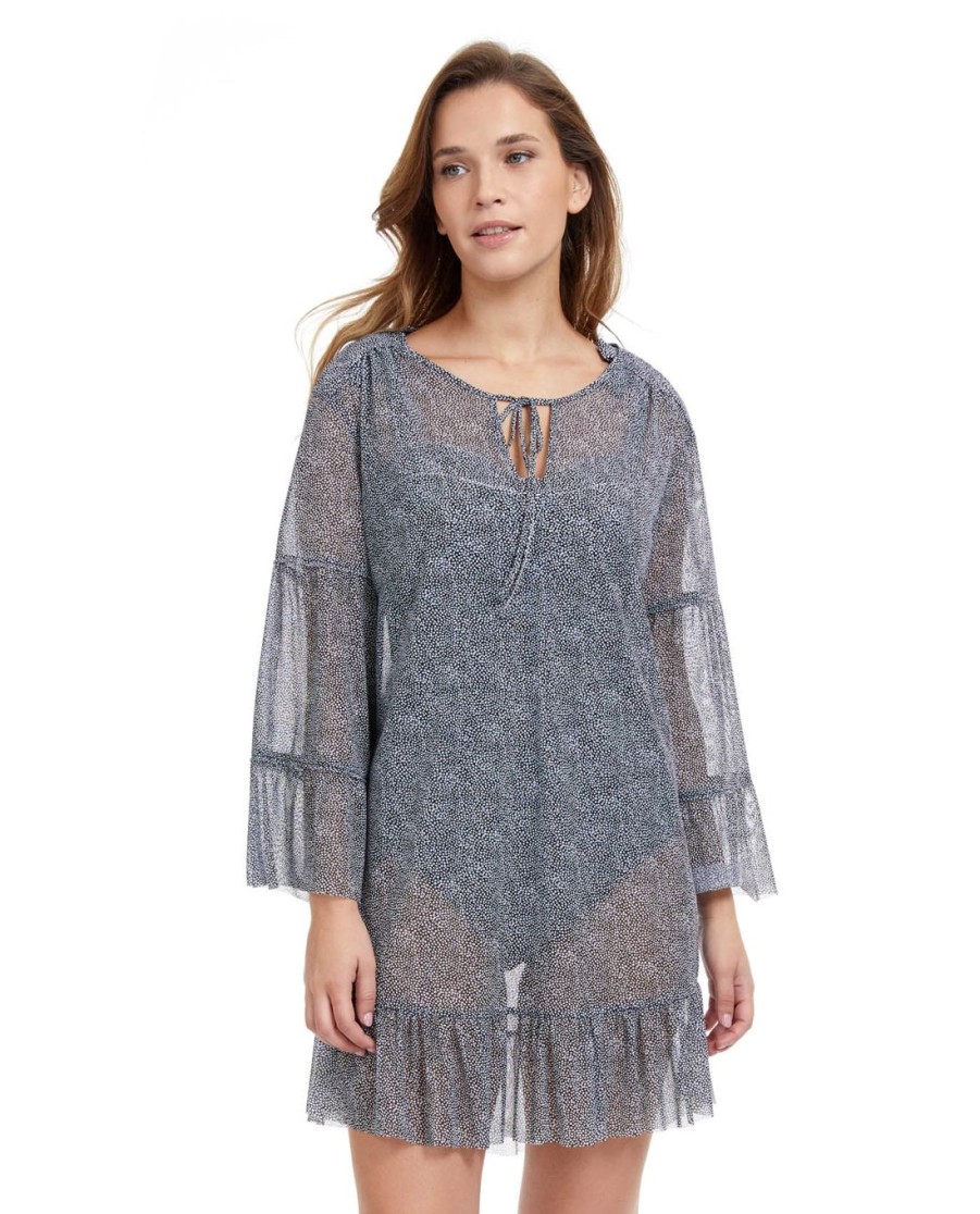 Cover Ups Profile by Gottex | Profile By Gottex Colette V-Neck Mesh Tunic Cover Up Profile Colette