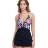 One Pieces Profile by Gottex | Profile By Gottex Wild Parade V-Neck Halter Underwire Swimdress Profile Wild Parade